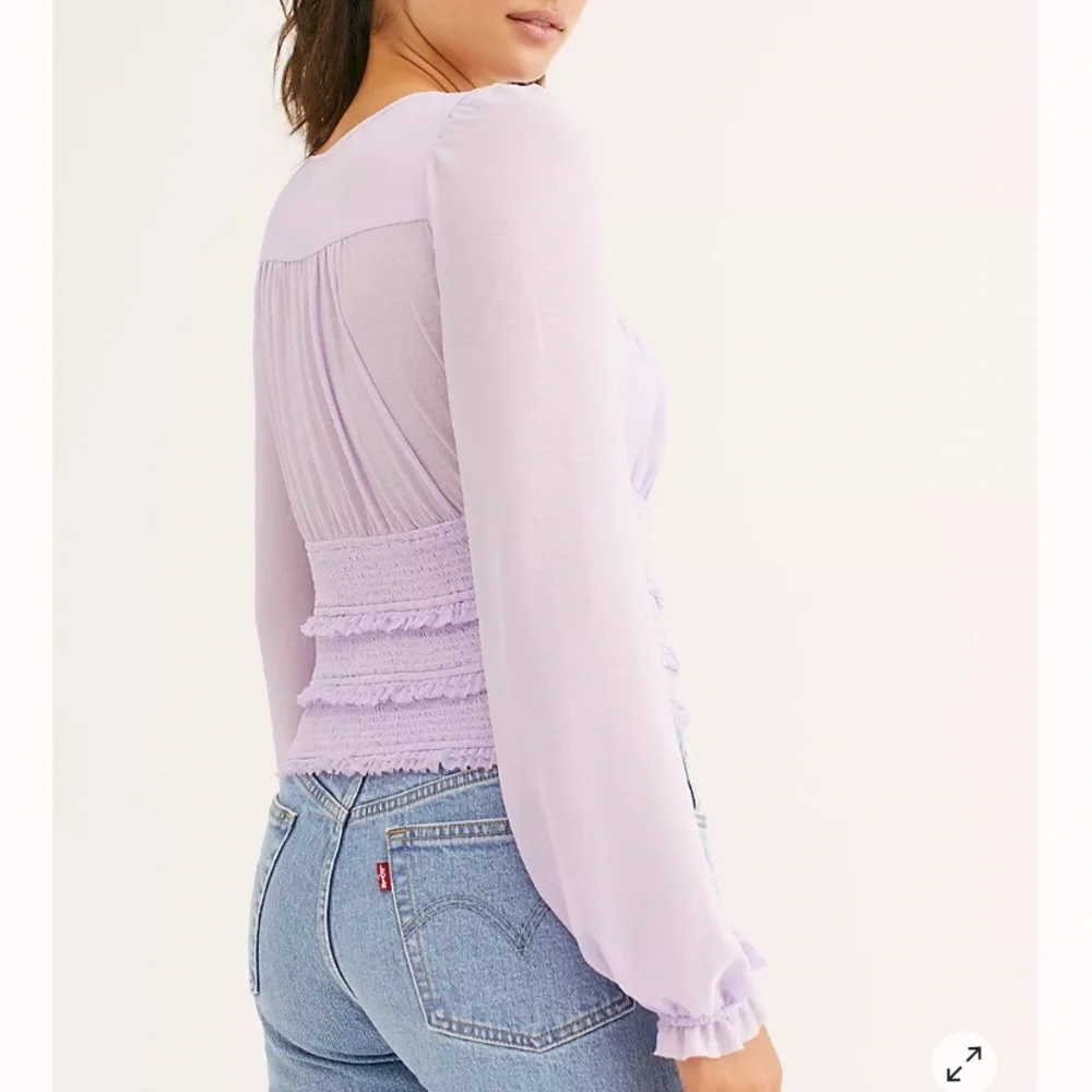Free People Lilac Solid Lolita Blouse